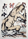Wet and Wild, 12x8.5 inches, hand colored lithograph, 1989