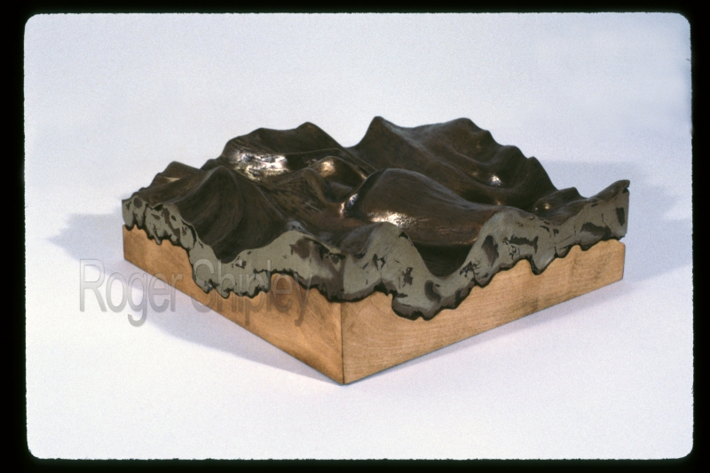 PP63, 3qtr view4, 12x12x4 inches, cast bronze, maple wood, 1987.jpg