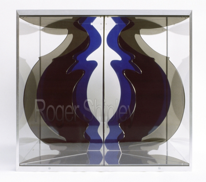PP67, side view, 16x15 inches, plexiglass, mirror, aluminum, 1988.jpg
