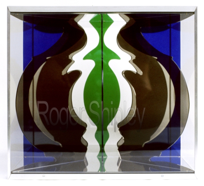 PP67, side view2, 16x15 inches, plexiglass, mirror, aluminum, 1988.jpg