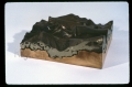 PP63, 3 qtr view, 12x12x4 inches, cast bronze and maple wood, 1987