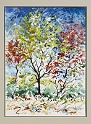 Fall Trees, 18x24 inches, watercolor, gouache, 2008